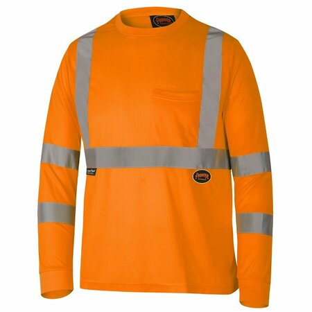 PIONEER Long Sleeve Bird Eye Shirt, Orange, 4XL V1054250U-4XL